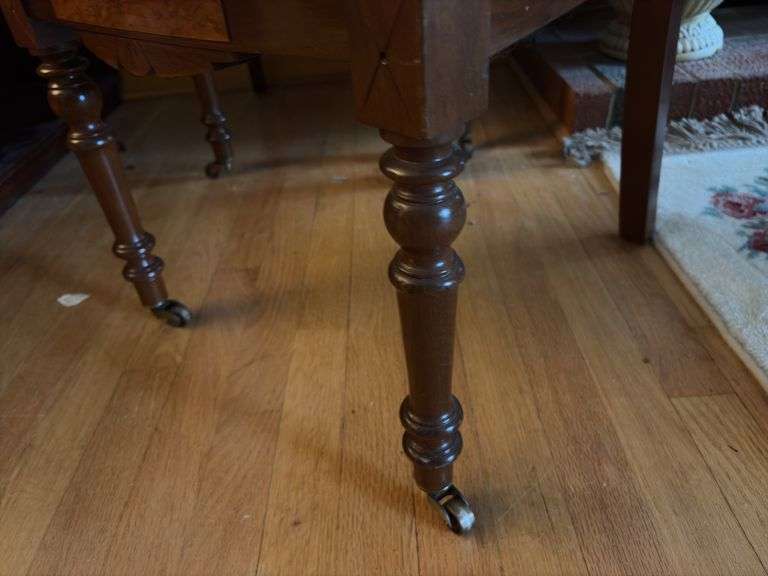 Pair of Button Back Chairs on Casters - 37”H