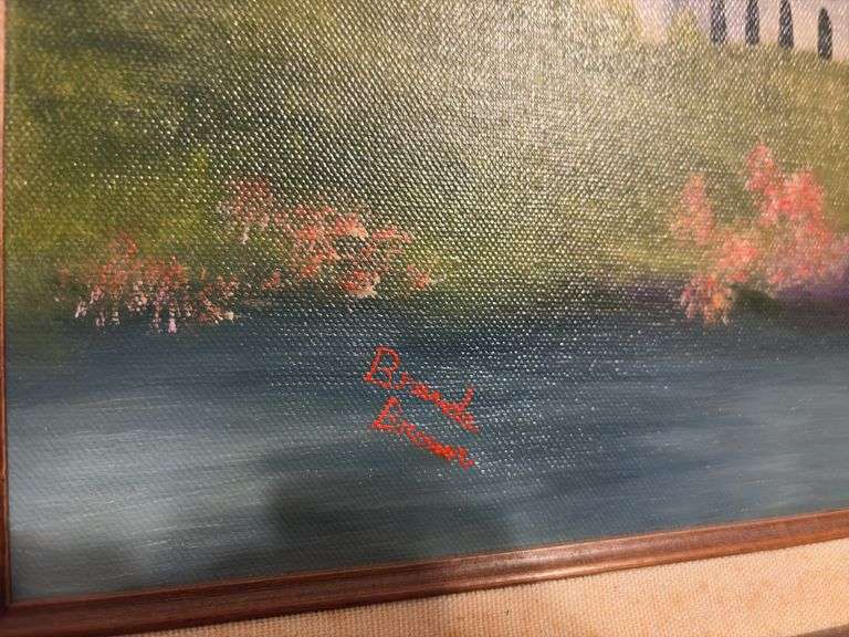 Framed Canvas of Church - 28”x16”