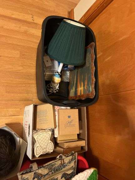 Assorted Housewares purses lamp hat