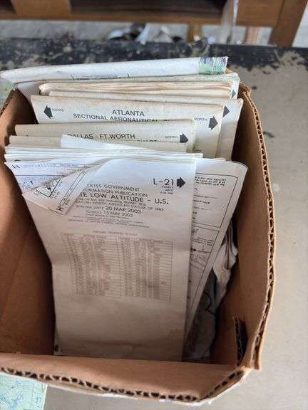 Box of Paper Aviation Maps