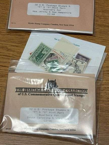 State Quarter Stamps and Coins