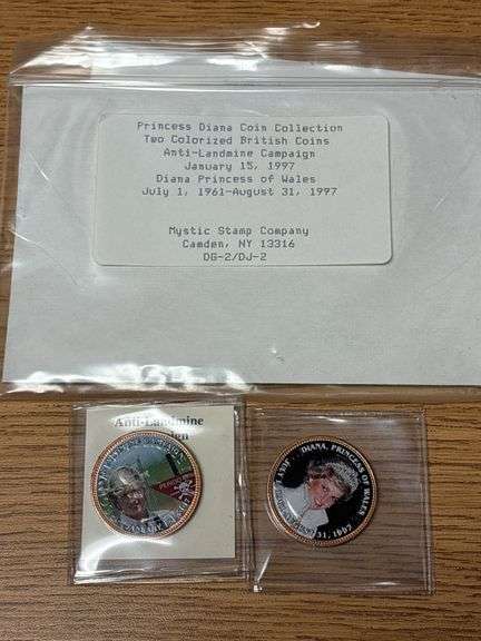 Princess Diana Colorized Pennies and Assorted Colorized Half Dollars