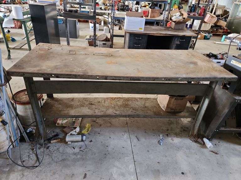 Metal Shop Table 72"x29"x33" image