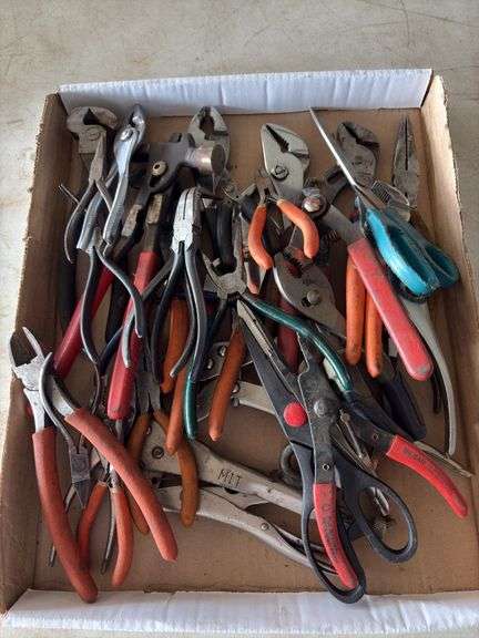 Box Lot of Assorted Pliers image