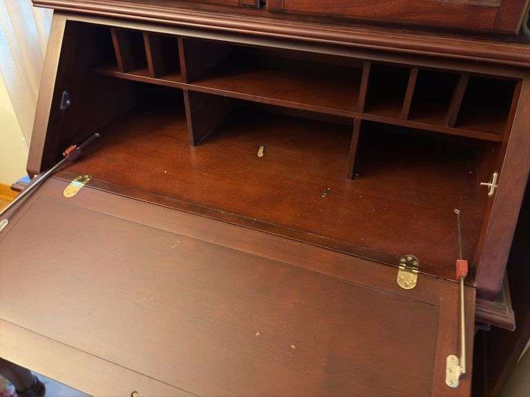Kathy Ireland secretary - 90”H x 41”W x 21”D - flip top is damaged