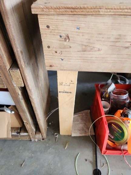 Wooden Shop Table 73"x36"x34" Contents of Floor NOT Included