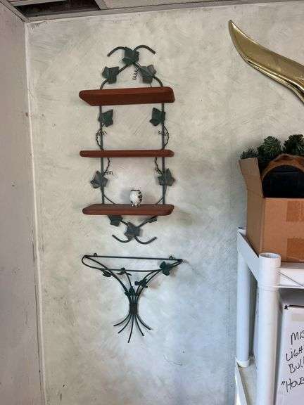 Wall contents and 2 shelves with Contents
