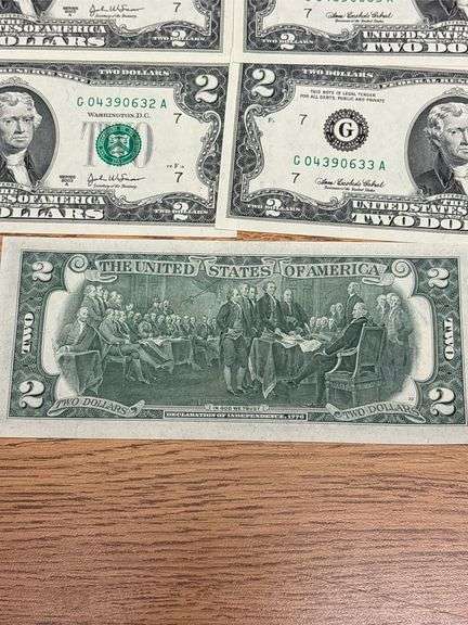 (7) $2 US Bank Notes - various years
