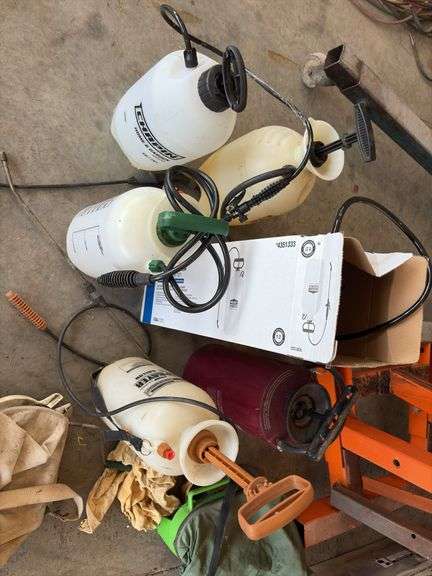 Assortment of Garden Sprayers and Seeders