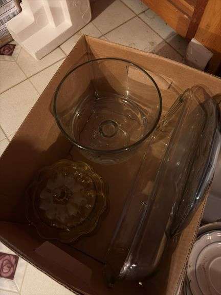 2 Box Lots of Assorted Glassware and Baking Dishes