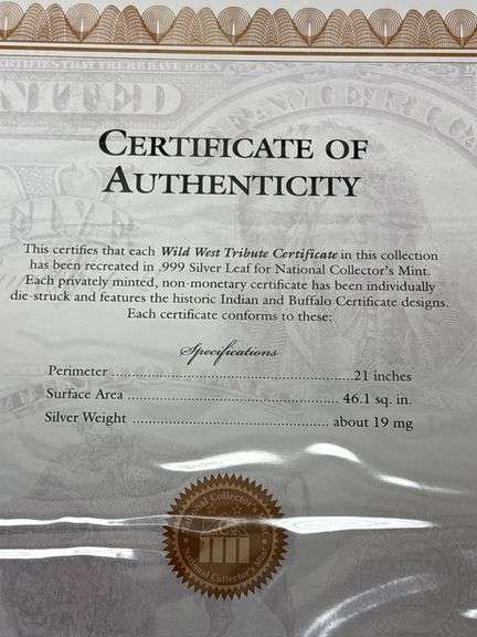 Wild West Turn of the Century Silver Leaf Tribute Set
