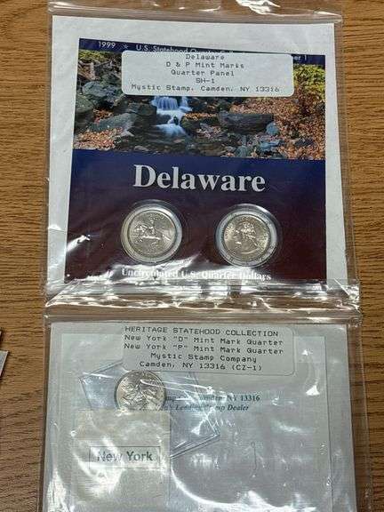 State Quarter Stamps and Coins