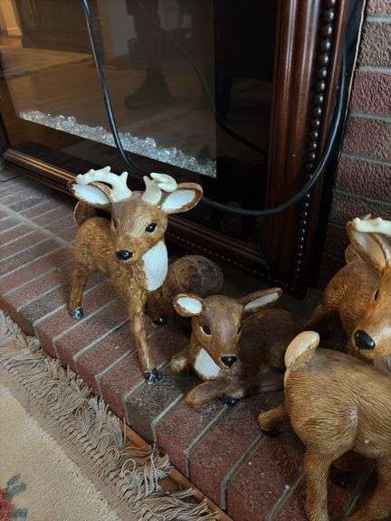 Set of Ceramic Reindeer - some damaged
