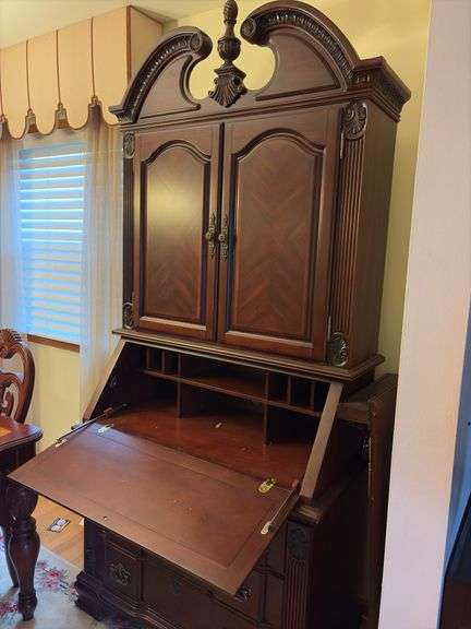 Kathy Ireland secretary - 90”H x 41”W x 21”D - flip top is damaged