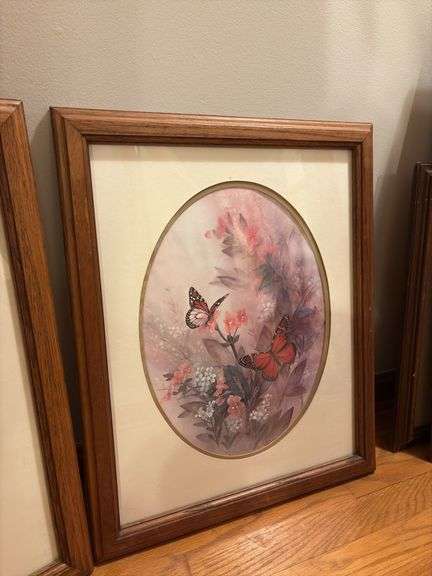 Pair of Framed Butterfly Prints