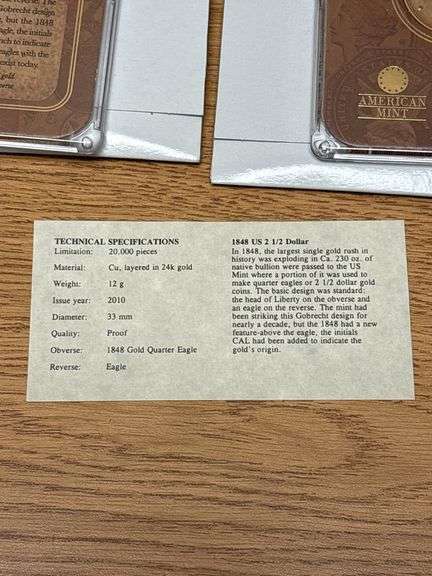 Replica 1848 United States 2.5 Dollar Coins