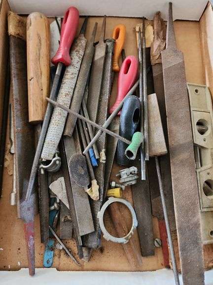 2 Flats of Assorted Files, Sockets and Pliers