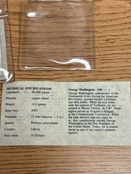 (10) Commemorative George Washington $10 Coins