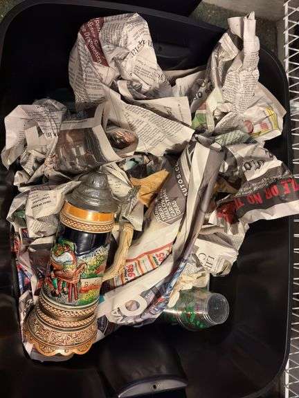3 Totes of Assorted Glassware & Household