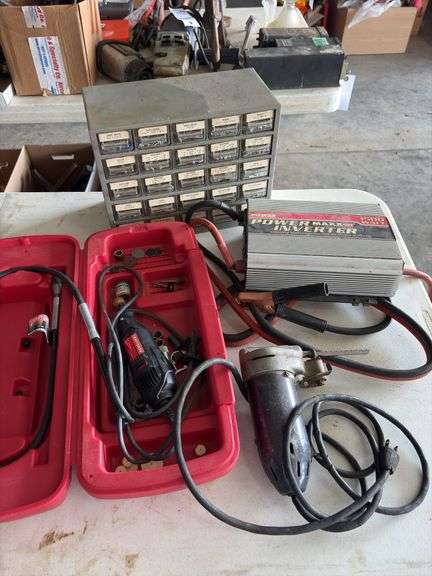 Bolt Bin, Craftsman Dremel, Power Inverter and Scroll Saw image