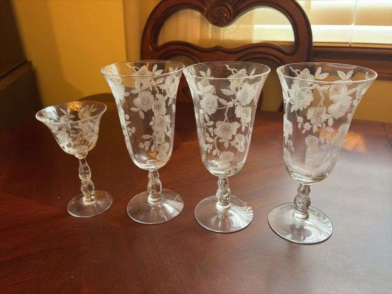 Etched Glass Crystal Goblets