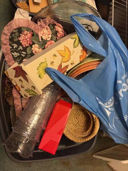 3 Totes of Assorted Glassware & Household