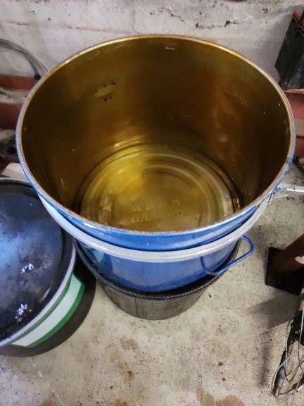 3 Metal Container Buckets
