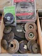 3 Flats - Battery Drills, Drill Bits, Assorted Grinding Discs, Saw Blade and Hand Tools