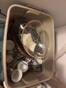 Tote of Assorted Dishes and Glassware