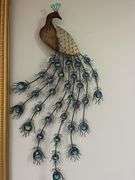 Decorative Wall Peacock 35” and Picture Frame