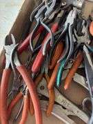 Box Lot of Assorted Pliers