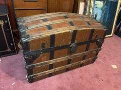 Large Trunk with Contents - 23”H x 34”W x 19”D