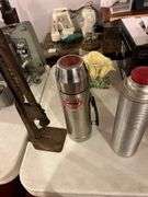 Bottle Top Press and Vintage Thermoses