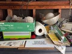 2 Plastic Storage Racks with Contents