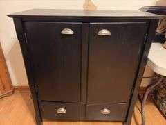 Black Cabinet with Stainless Handles - 40”H x 26”W x 18”D
