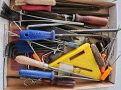 2 Flats of Assorted Tools - Clamps, Grease Fittings, Files