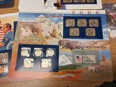 Huge Collection of Coin Panels - State Quarter, Pennies, $1 Coins, Misc - approximately 132 panels