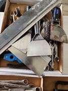 3 Flats of Assorted Wrenches and Paint Scrapers