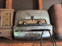 Contents of Shelf - GE Toaster, Radio, Jewelry Box
