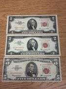 1953B $2 Red Note, 1963 $2 Red Note, 1963 $5 Red Note