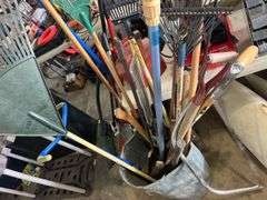 Group of Long Handle Tools with Stand