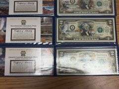 5 Colorized $2 Bank Notes - National Park Series