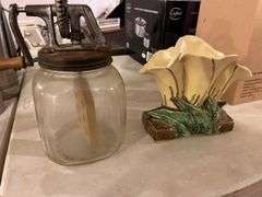 Butter Churn and McCoy Tulip Vase