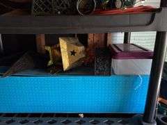 2 Plastic Storage Racks with Contents