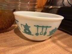 Set of Clear Glass Mixing Bowls and Assorted Glassware