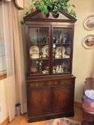 Mahogany Display Cabinet - contents NOT included 80”H x 18”D x 34”W