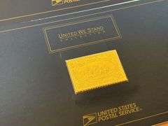 24K Gold Layered .999 Silver USPS United We Stand Collection Stamps