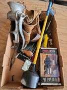 Meat Grinder, Tool Belt, Demand Pump and Assorted Tools