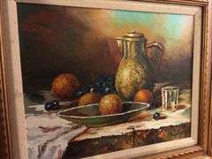 Framed Canvas Painting of Fruit - 28” x 24”