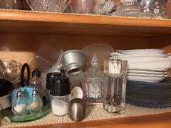 Contents of Cabinet - assorted dishes and glassware